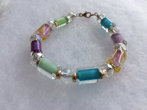 Cane Glass Art Bead Bracelet - Lively Accents