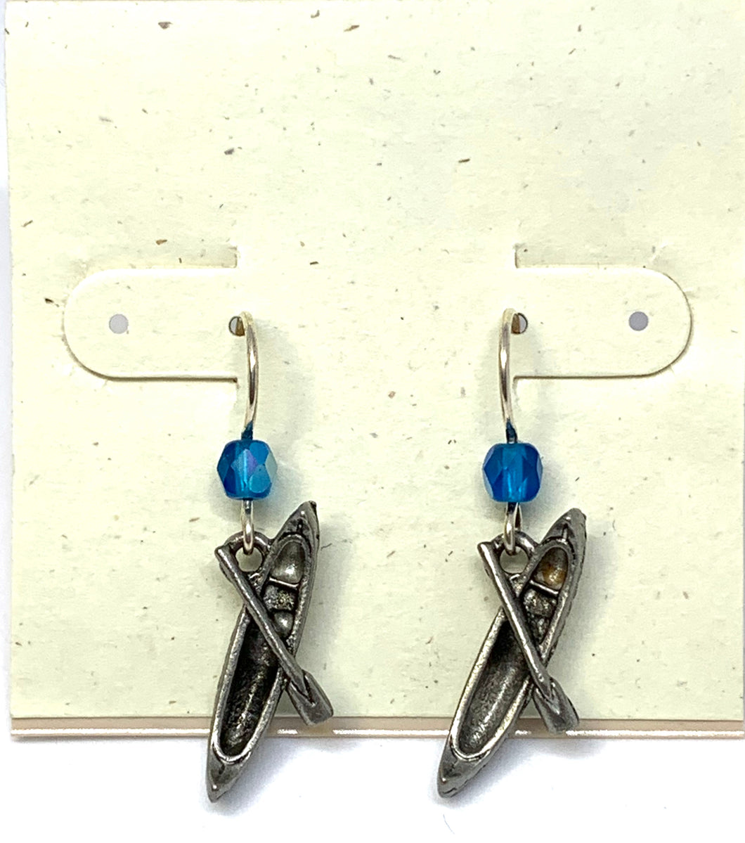 Canoe w/paddle Earrings - Lively Accents