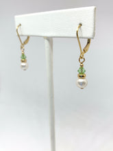Load image into Gallery viewer, Birthstone and Pearl Leverback Earrings - Lively Accents