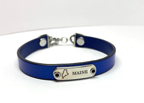 State of Maine Leather Adjustable Bracelet - Lively Accents