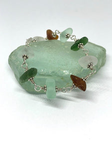 Sea Glass Linked Bracelet - Lively Accents