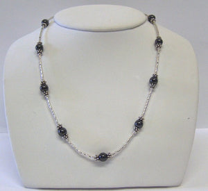 Twisted Liquid Silver and Hemitate Necklace - Lively Accents