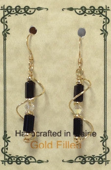Gold Filled Wire Wrap Czech Glass Earrings - Lively Accents