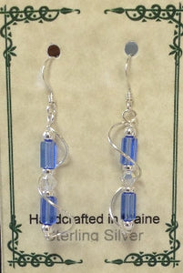 Sterling Silver Wire Wrap Czech Glass Earrings - Lively Accents