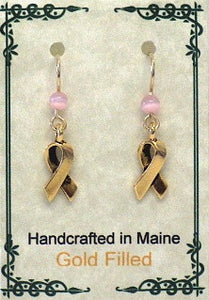 14K Gold Filled Cancer  Awareness Earrings - Lively Accents