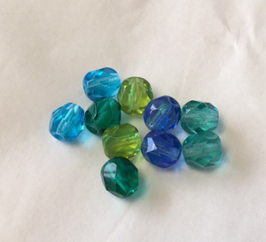 blues and greens beads