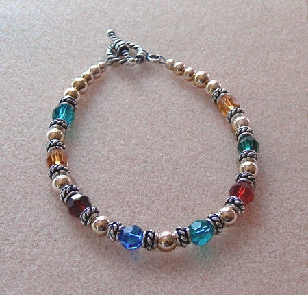 Family Bracelet with Swarovski crystals - Lively Accents