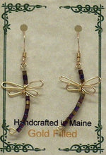 Load image into Gallery viewer, Gold Filled Wire Dragonfly Earrings - Lively Accents