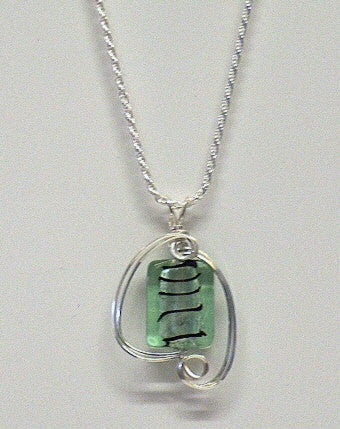 Green Glass Foil Necklace - Lively Accents