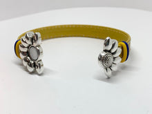 Load image into Gallery viewer, Support Ukraine Magnetic Sunflower Leather Bracelet - Lively Accents