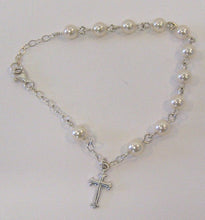 Load image into Gallery viewer, Pearl Rosary Bracelet - Lively Accents