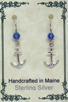 Sterling Silver Anchor Earrings - Lively Accents