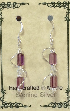 Sterling Silver Wire Wrap Czech Glass Earrings