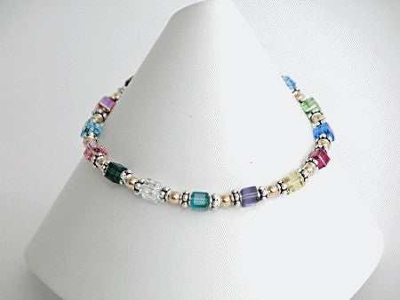 Swarovski Crystal Small Cube Bracelet 8 inch